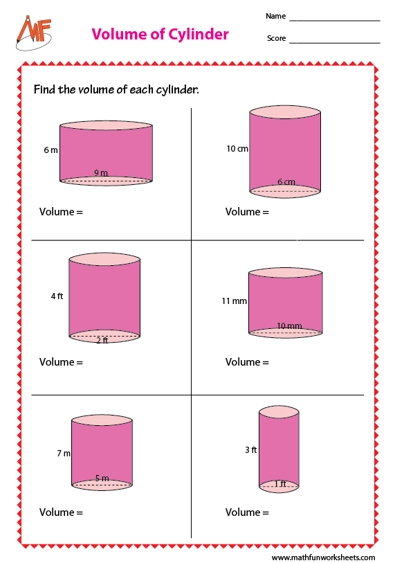 Volume Worksheets