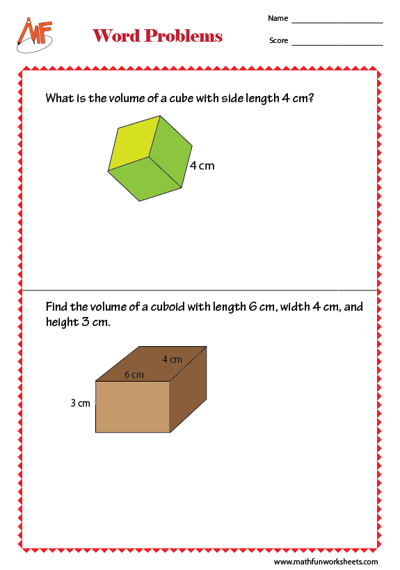 Volume Worksheets