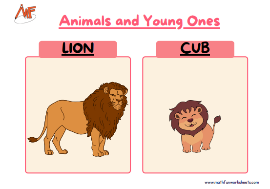 Animals and their Young Ones Worksheets