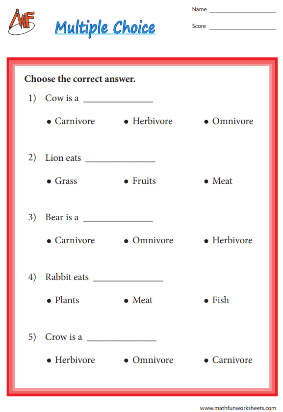 Types of Animals by Food