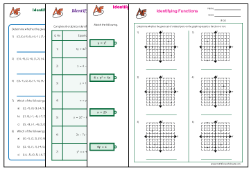 Identifying Functions Worksheets
