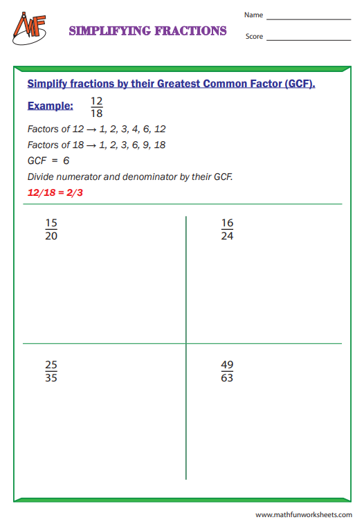 Simplifying Fractions