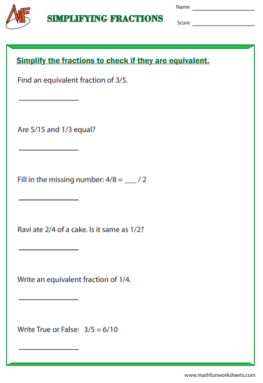 Simplifying Fractions