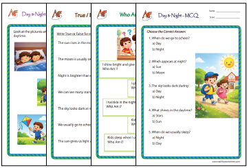 Day and Night Worksheets