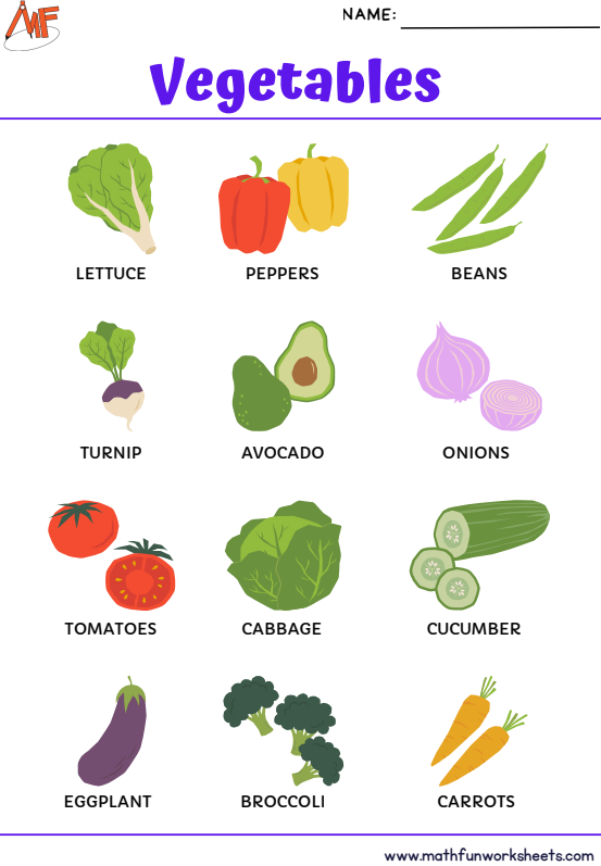 Healthy Foods Worksheets