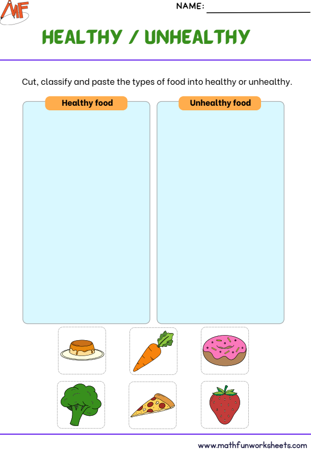 Healthy Foods Worksheets