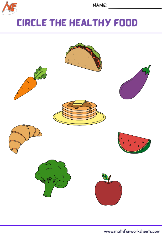 Healthy Foods Worksheets