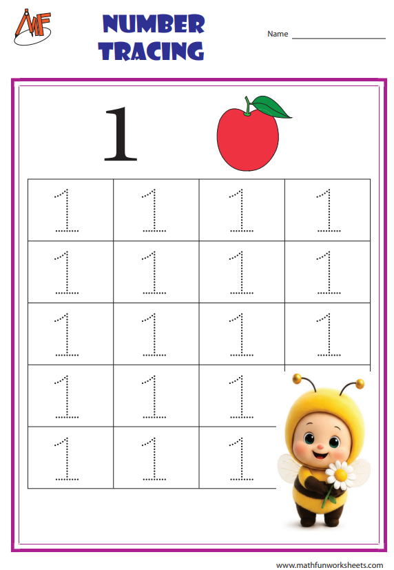 Number tracing worksheets