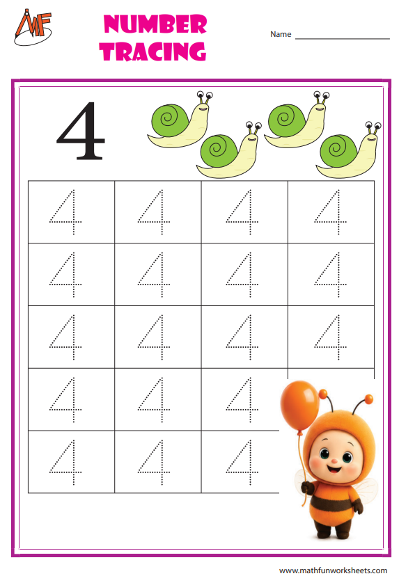 Number tracing worksheets