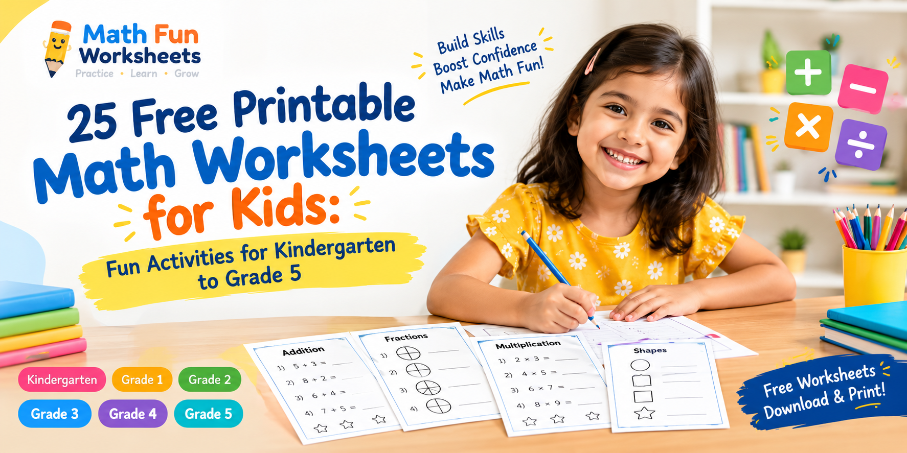 25 Free Printable Math Worksheets