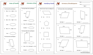 Parallelogram Worksheets