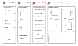 Download Area of Rectangles Worksheets